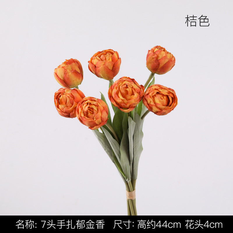 Uniquelina 7heads luxury simulation letters Tulip Room Decoration  wedding  decoration Hand bouquet