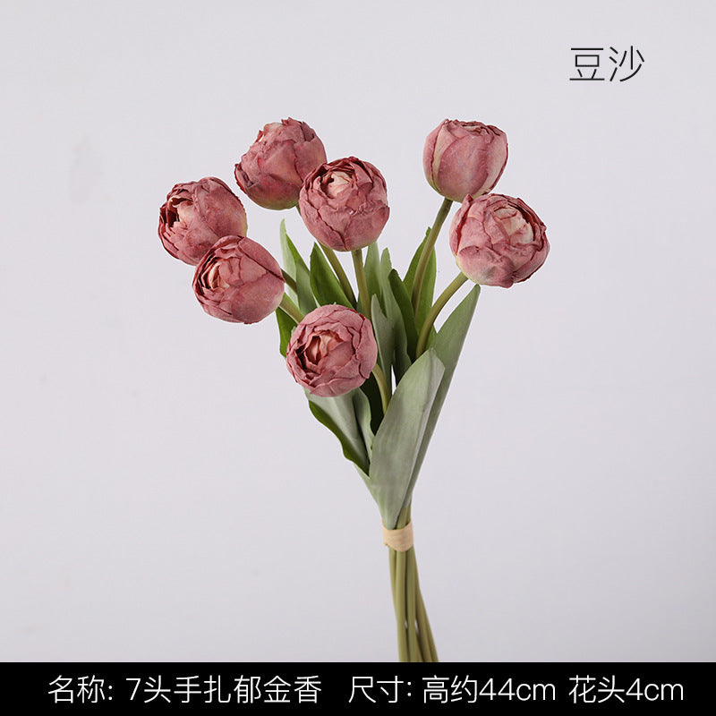 Uniquelina 7heads luxury simulation letters Tulip Room Decoration  wedding  decoration Hand bouquet