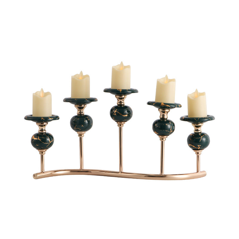 Iron Candelabra Candle Holder: Metal Candelabra Centerpiece Decor Candle Holder Stand for Pillar Candles (Candelabra 5)