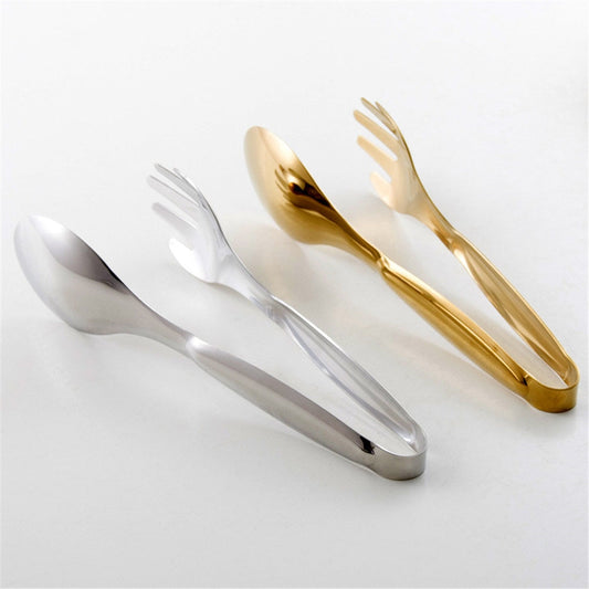 Stainless Steel Salad Tong BBQ Clips Bread Steak Cook Tools Food Serving Utensil Tong Buffet Kichen Accessories Gold Food Clips